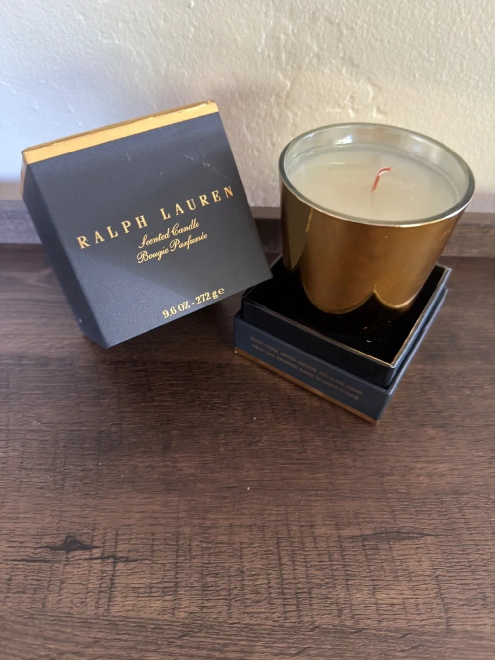 RARE Ralph Lauren Upper Fifth Luxury Candle Gold Metallic Jar 9.6oz NIB